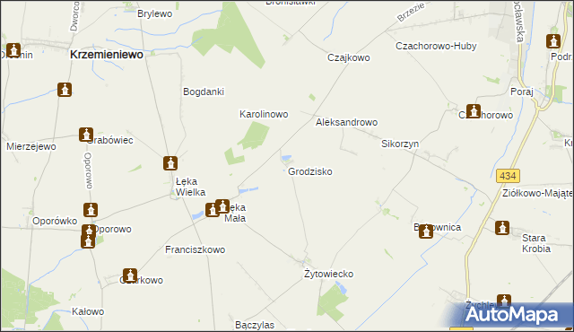 mapa Grodzisko gmina Poniec, Grodzisko gmina Poniec na mapie Targeo