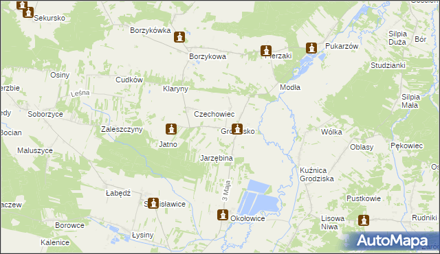 mapa Grodzisko gmina Żytno, Grodzisko gmina Żytno na mapie Targeo