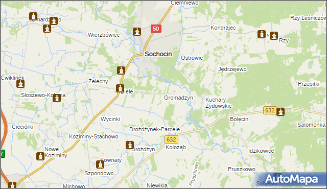 mapa Gromadzyn, Gromadzyn na mapie Targeo