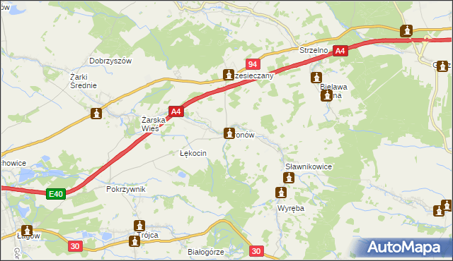 mapa Gronów gmina Zgorzelec, Gronów gmina Zgorzelec na mapie Targeo