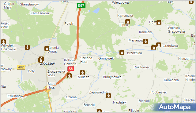 mapa Gronówek, Gronówek na mapie Targeo