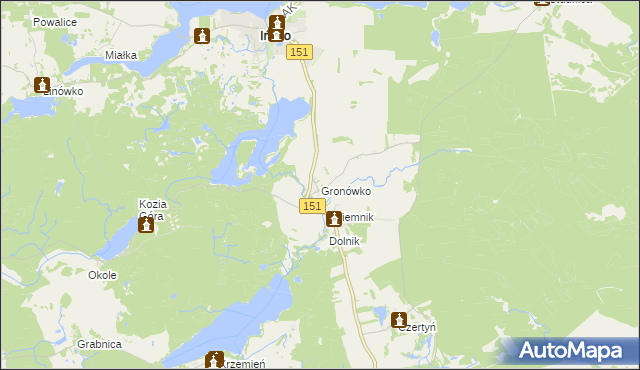 mapa Gronówko gmina Ińsko, Gronówko gmina Ińsko na mapie Targeo