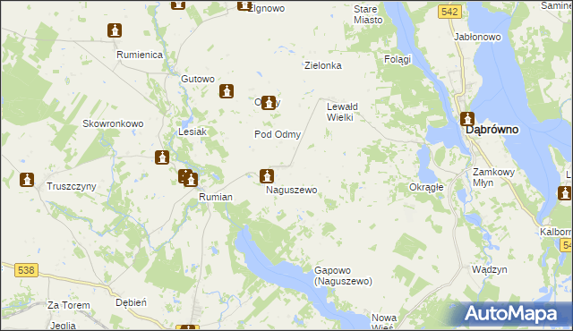 mapa Groszki gmina Rybno, Groszki gmina Rybno na mapie Targeo