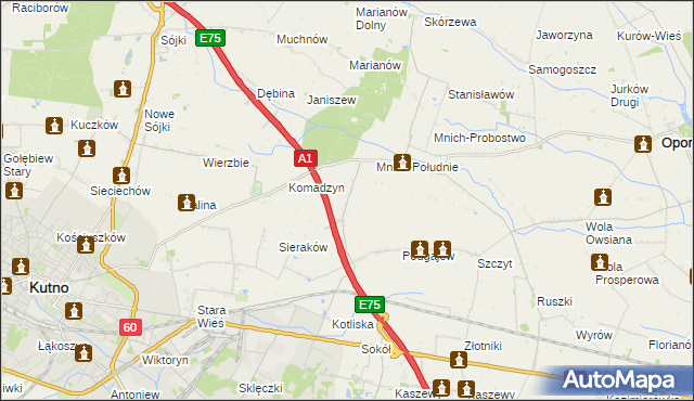 mapa Grotowice gmina Oporów, Grotowice gmina Oporów na mapie Targeo