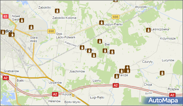 mapa Grubale, Grubale na mapie Targeo