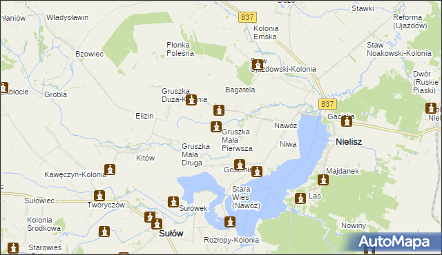 mapa Gruszka Mała Pierwsza, Gruszka Mała Pierwsza na mapie Targeo