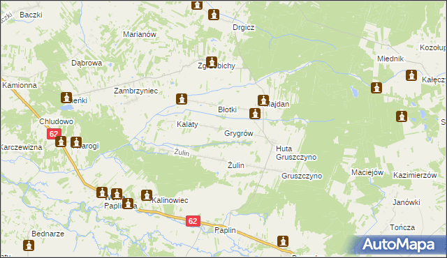 mapa Grygrów, Grygrów na mapie Targeo