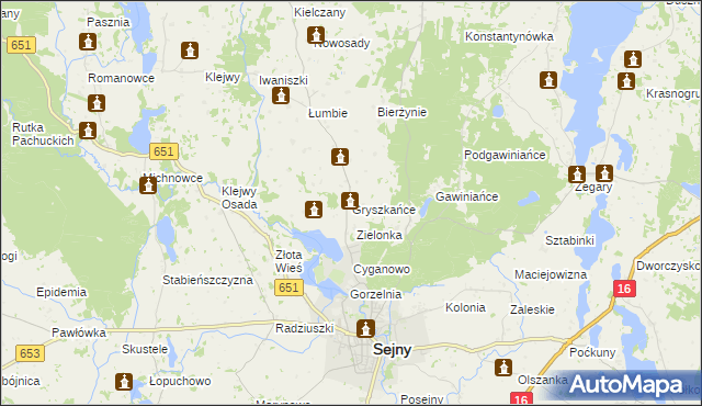 mapa Gryszkańce, Gryszkańce na mapie Targeo