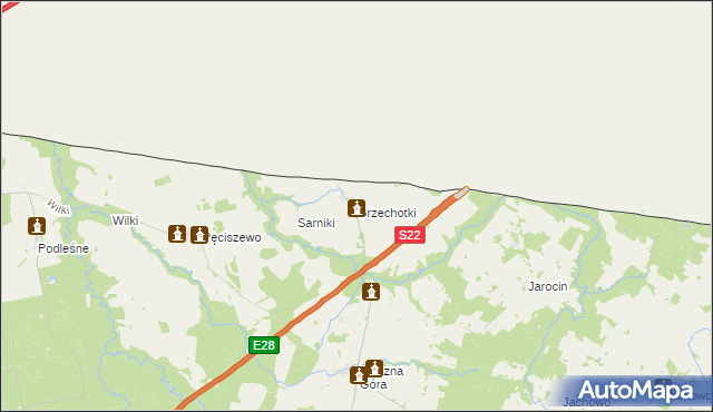 mapa Grzechotki, Grzechotki na mapie Targeo