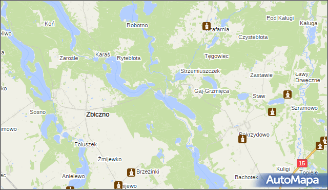 mapa Grzmięca, Grzmięca na mapie Targeo