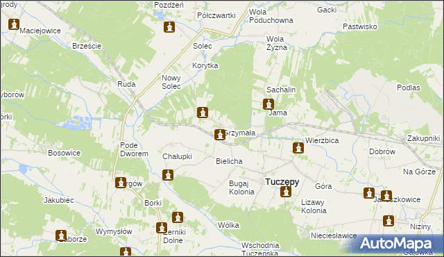 mapa Grzymała, Grzymała na mapie Targeo