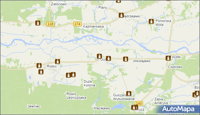 mapa Gulcz, Gulcz na mapie Targeo