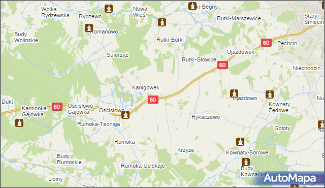 mapa Gumowo gmina Ciechanów, Gumowo gmina Ciechanów na mapie Targeo