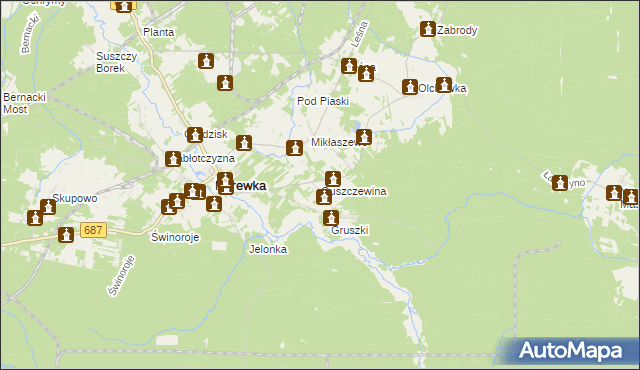 mapa Guszczewina, Guszczewina na mapie Targeo