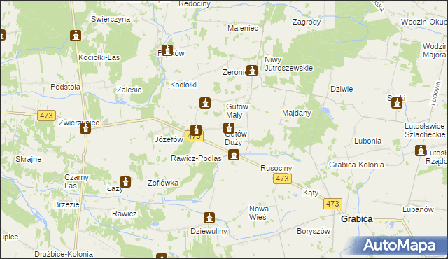 mapa Gutów Duży, Gutów Duży na mapie Targeo