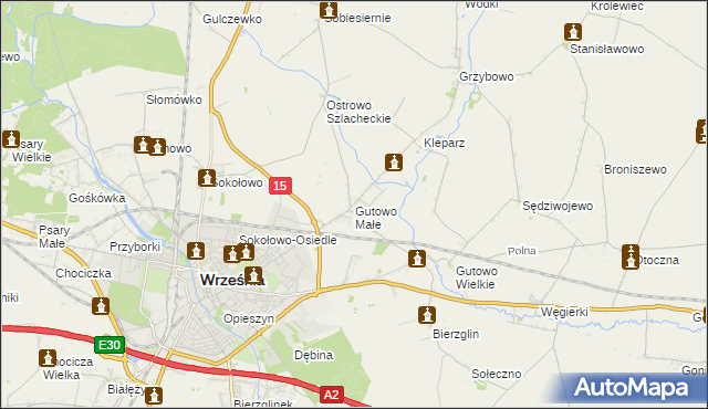 mapa Gutowo Małe, Gutowo Małe na mapie Targeo