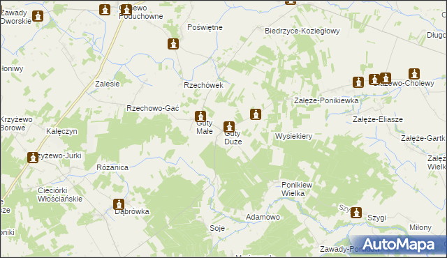 mapa Guty Duże, Guty Duże na mapie Targeo