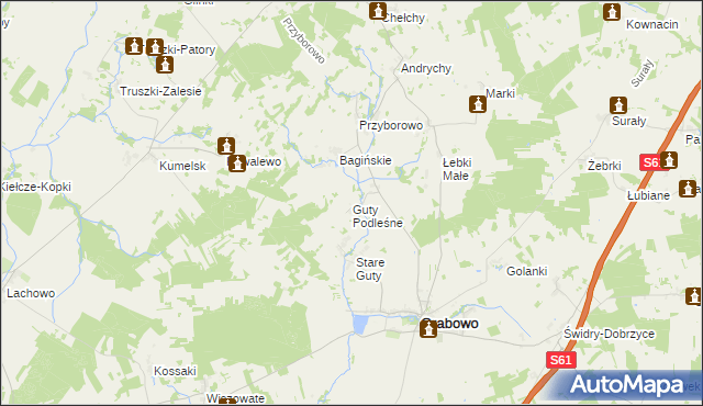 mapa Guty Podleśne, Guty Podleśne na mapie Targeo