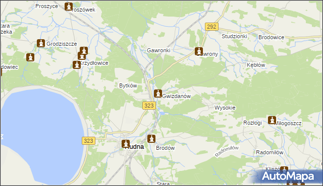 mapa Gwizdanów, Gwizdanów na mapie Targeo