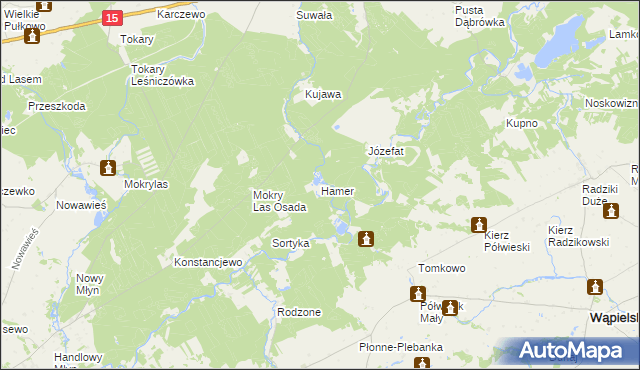 mapa Hamer gmina Golub-Dobrzyń, Hamer gmina Golub-Dobrzyń na mapie Targeo