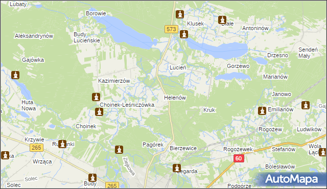 mapa Helenów gmina Gostynin, Helenów gmina Gostynin na mapie Targeo