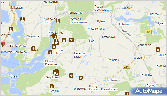 mapa Helenów Pierwszy gmina Kramsk, Helenów Pierwszy gmina Kramsk na mapie Targeo