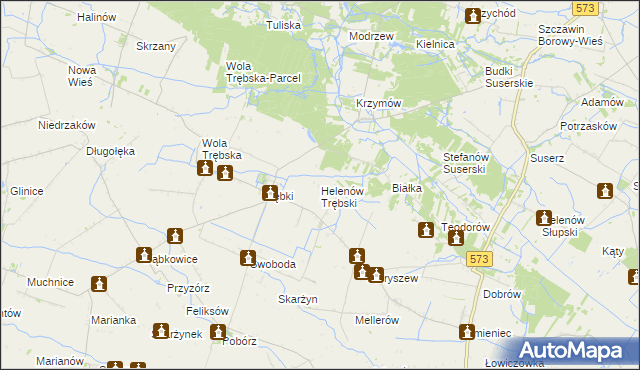 mapa Helenów Trębski, Helenów Trębski na mapie Targeo