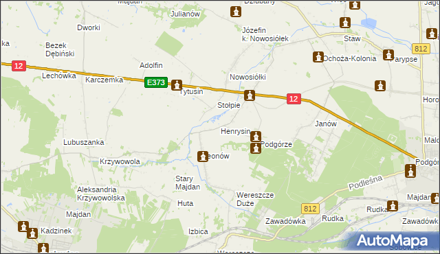 mapa Henrysin gmina Chełm, Henrysin gmina Chełm na mapie Targeo