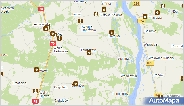 mapa Hermanów gmina Tarłów, Hermanów gmina Tarłów na mapie Targeo