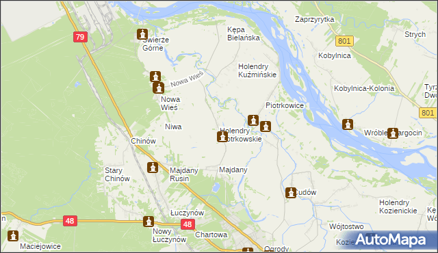 mapa Holendry Piotrkowskie, Holendry Piotrkowskie na mapie Targeo