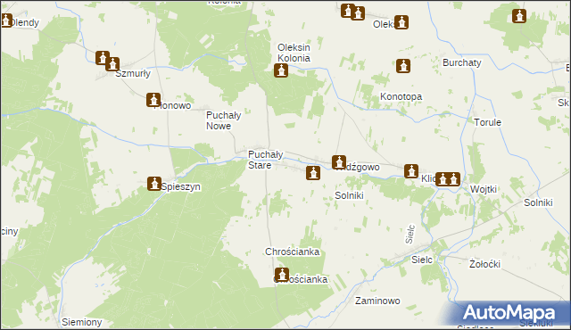 mapa Holonki, Holonki na mapie Targeo