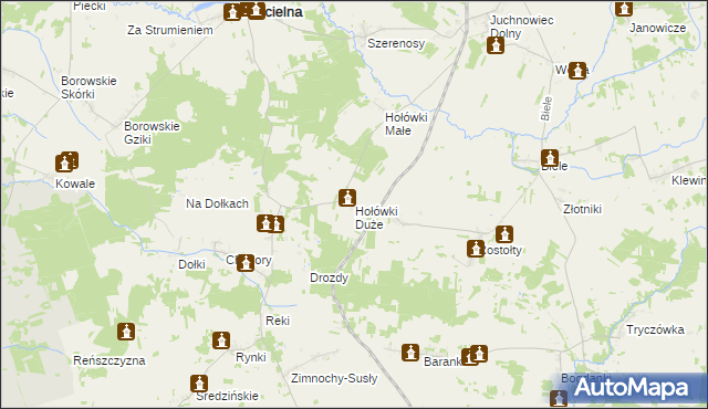 mapa Hołówki Duże, Hołówki Duże na mapie Targeo