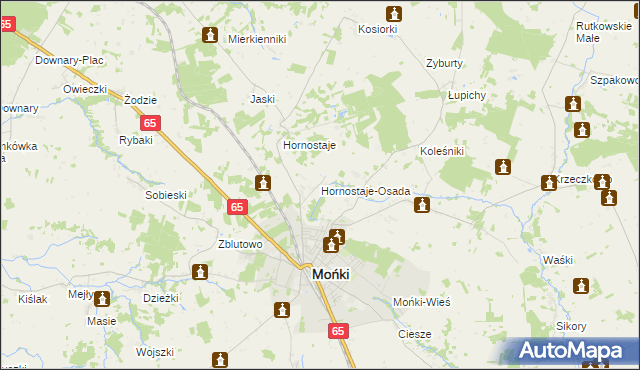 mapa Hornostaje-Osada, Hornostaje-Osada na mapie Targeo