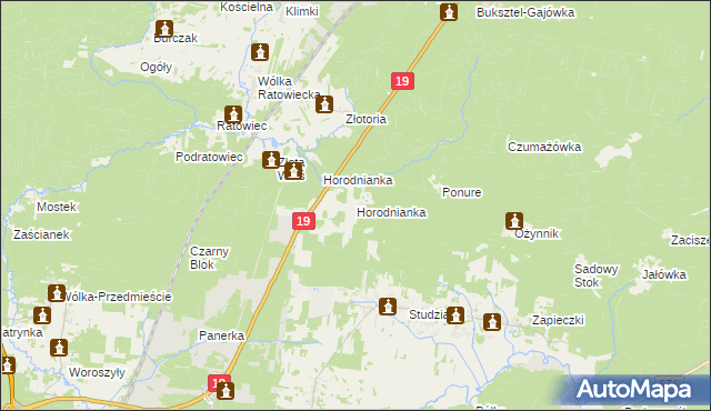 mapa Horodnianka gmina Wasilków, Horodnianka gmina Wasilków na mapie Targeo