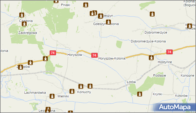 mapa Horyszów-Kolonia, Horyszów-Kolonia na mapie Targeo