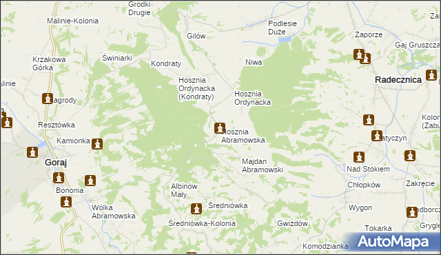 mapa Hosznia Abramowska, Hosznia Abramowska na mapie Targeo