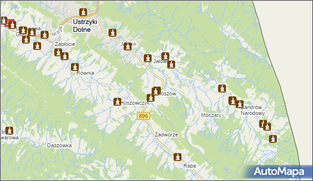 mapa Hoszów, Hoszów na mapie Targeo