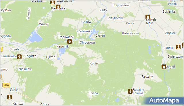 mapa Huby Kotfińskie, Huby Kotfińskie na mapie Targeo