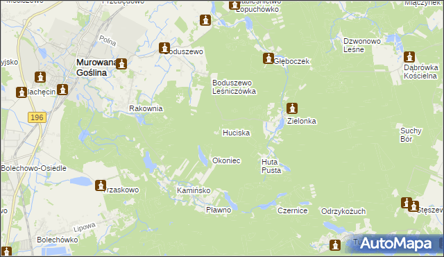 mapa Huciska, Huciska na mapie Targeo