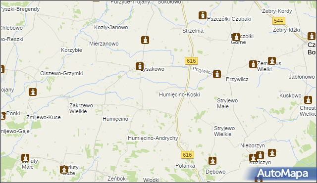 mapa Humięcino-Koski, Humięcino-Koski na mapie Targeo