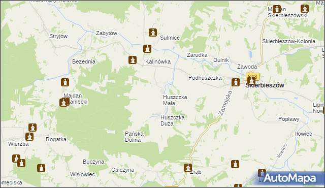 mapa Huszczka Mała, Huszczka Mała na mapie Targeo