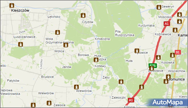 mapa Huta Brudzka, Huta Brudzka na mapie Targeo