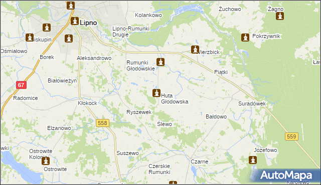 mapa Huta Głodowska, Huta Głodowska na mapie Targeo