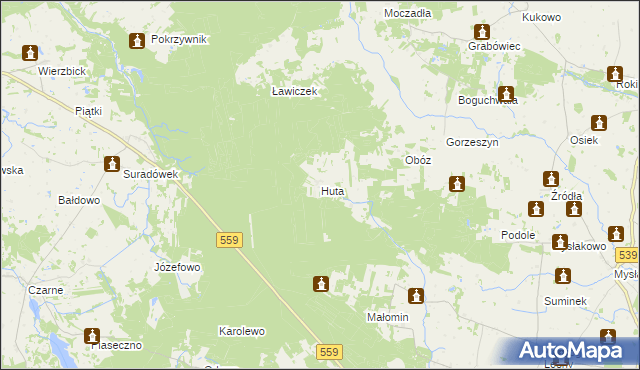 mapa Huta gmina Skępe, Huta gmina Skępe na mapie Targeo