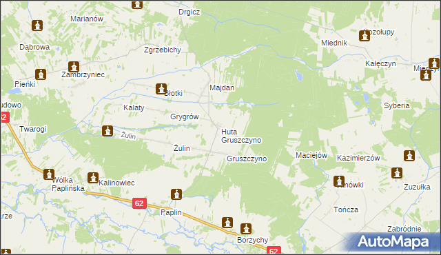 mapa Huta Gruszczyno, Huta Gruszczyno na mapie Targeo