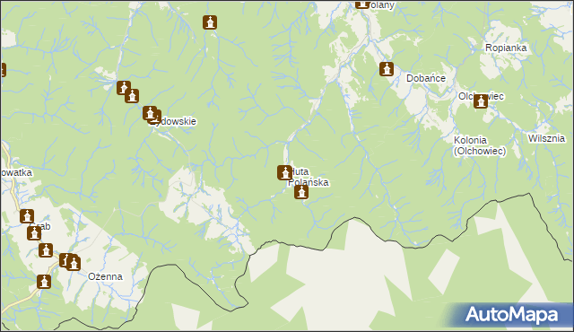 mapa Huta Polańska, Huta Polańska na mapie Targeo