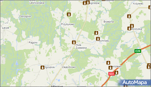 mapa Huta Żuławska, Huta Żuławska na mapie Targeo