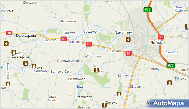 mapa Ilino, Ilino na mapie Targeo