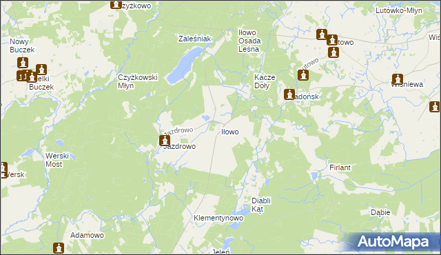 mapa Iłowo gmina Sępólno Krajeńskie, Iłowo gmina Sępólno Krajeńskie na mapie Targeo