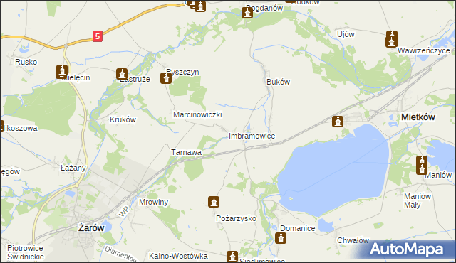 mapa Imbramowice gmina Żarów, Imbramowice gmina Żarów na mapie Targeo